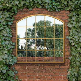 Arcus Arched Window Square Indoor Outdoor Wall Mirror