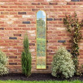 Arcus Cenestra Arched Window Indoor Outdoor Full Length Wall Mirror