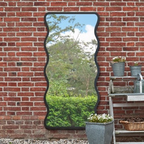 Fluctus Wavy Rectangle Indoor Outdoor Full Length Wall Mirror